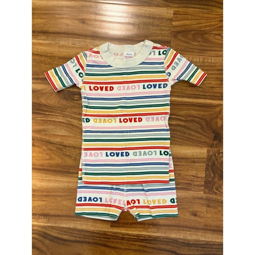 Hanna Andersson Short Pajamas, LOVED print, Size 4T